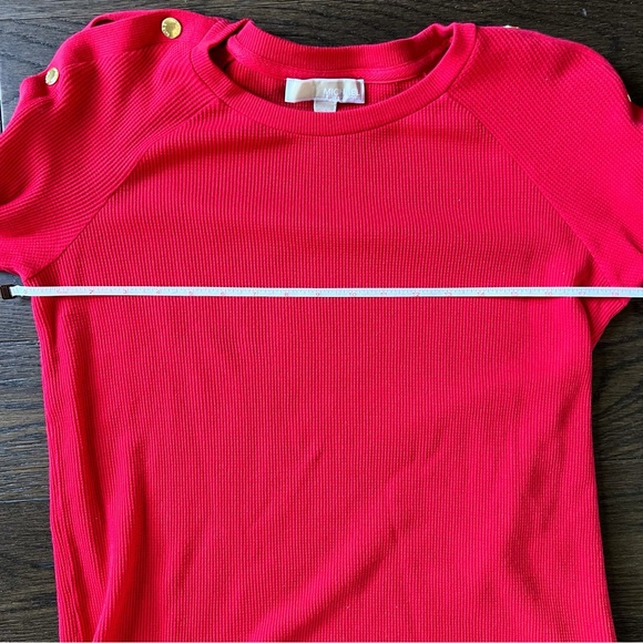 Michael Kors Red Thermal Top Size Small - Picture 6 of 8